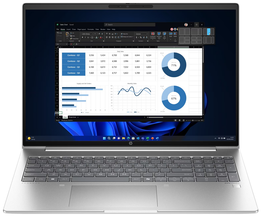HP ProBook 465 G11 16" 2024 WUXGA Ryzen 7 7735U 32 GB / 1 TB SSD W11Pro QWERTZ Silber Renew - Ohne Vertrag