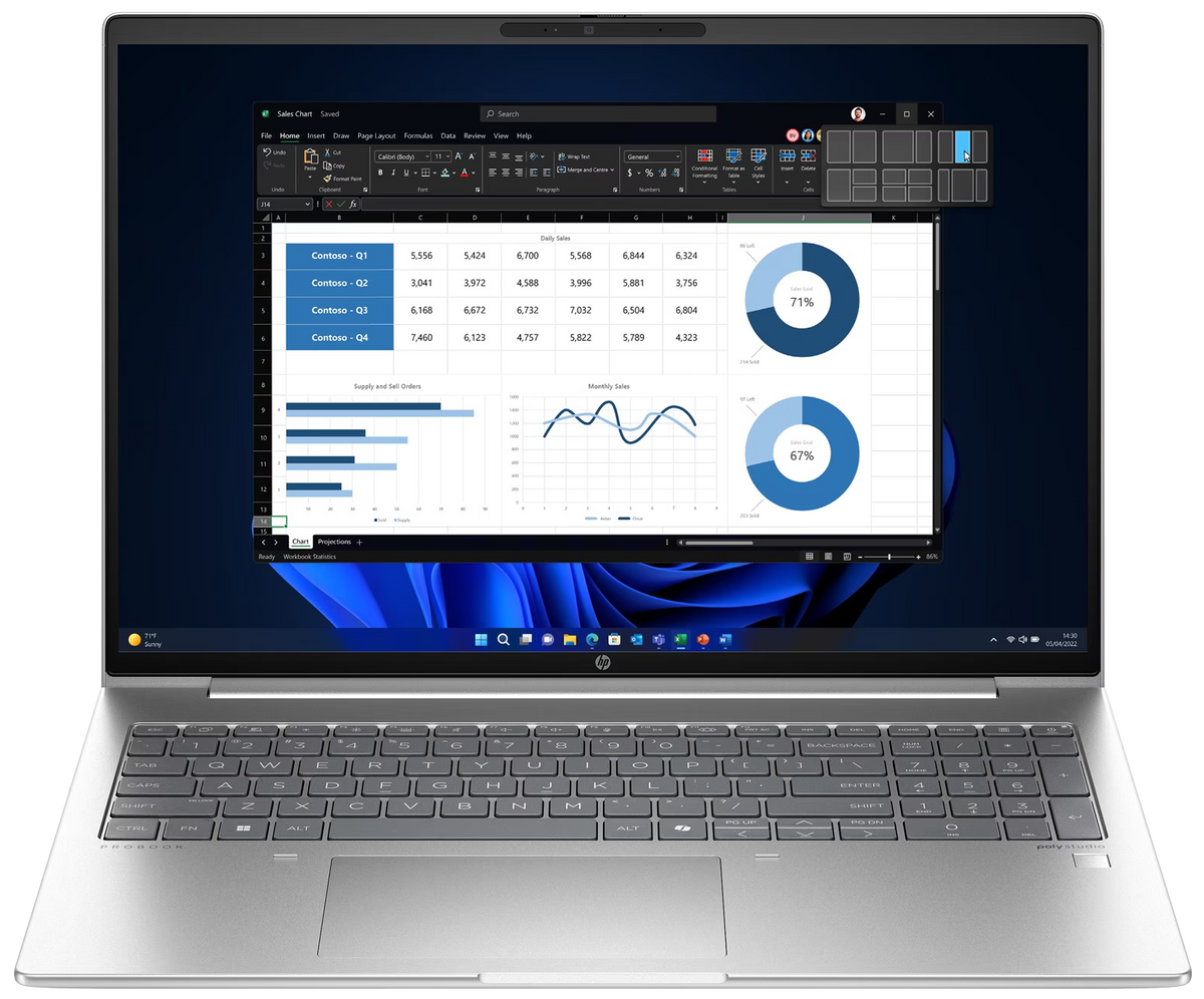 HP ProBook 465 G11 16" 2024 WUXGA Ryzen 7 7735U 32 GB / 1 TB SSD W11Pro QWERTZ Silber Renew - Ohne Vertrag