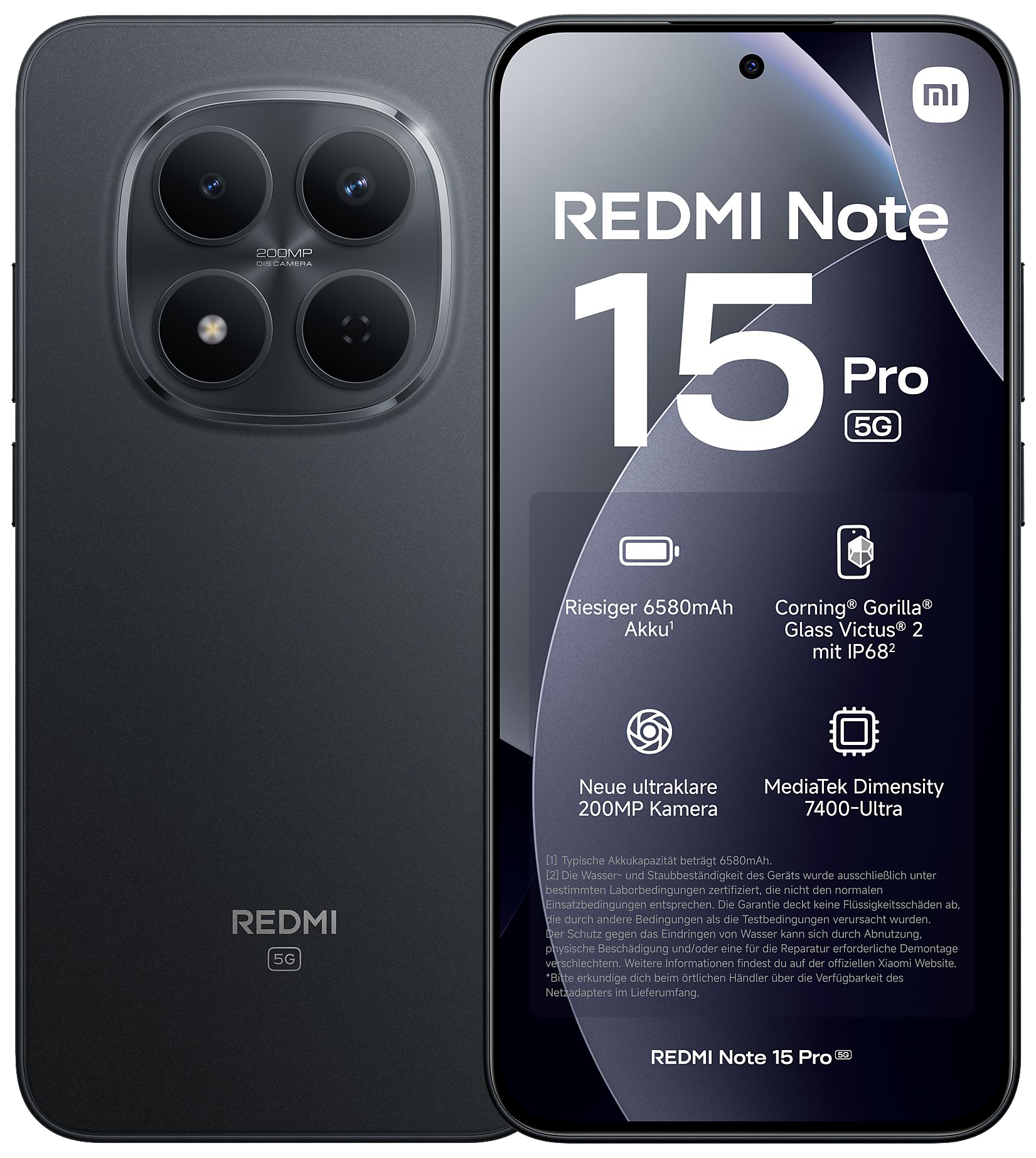 Xiaomi Redmi Note 15 Pro 5G Dual-SIM schwarz - Ohne Vertrag