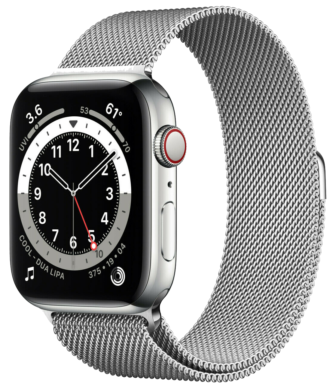 Apple Watch 6 LTE Silber Edelstahl 44mm Milanaise M09E3 - Ohne Vertrag