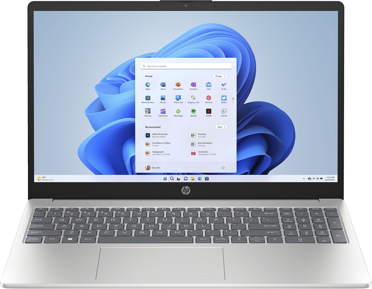 HP 15 2023 FHD Ryzen 5 7520U 16 GB / 512 GB SSD W11H 15-fc0555ng QWERTZ Silber - Ohne Vertrag