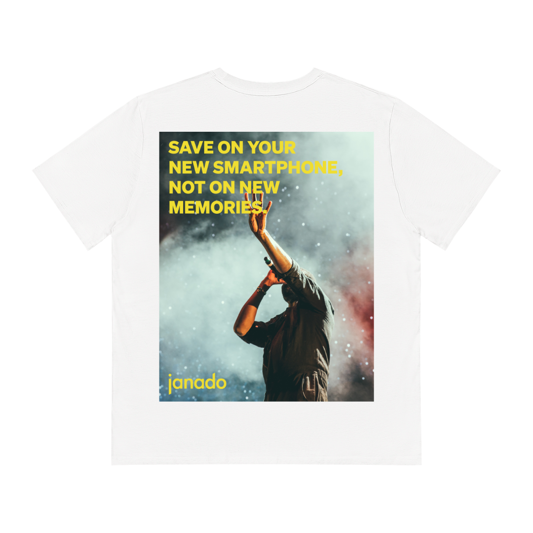 Weißes Unisex T-Shirt mit Backprint kaufen | Janado