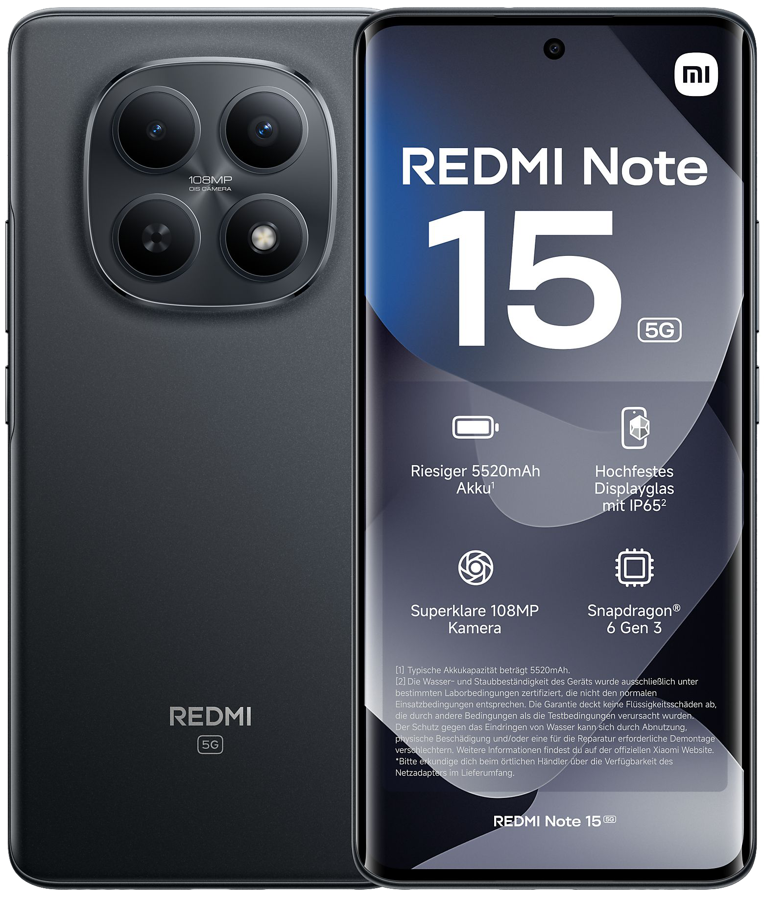 Xiaomi Redmi Note 15 5G Dual-SIM schwarz - Ohne Vertrag