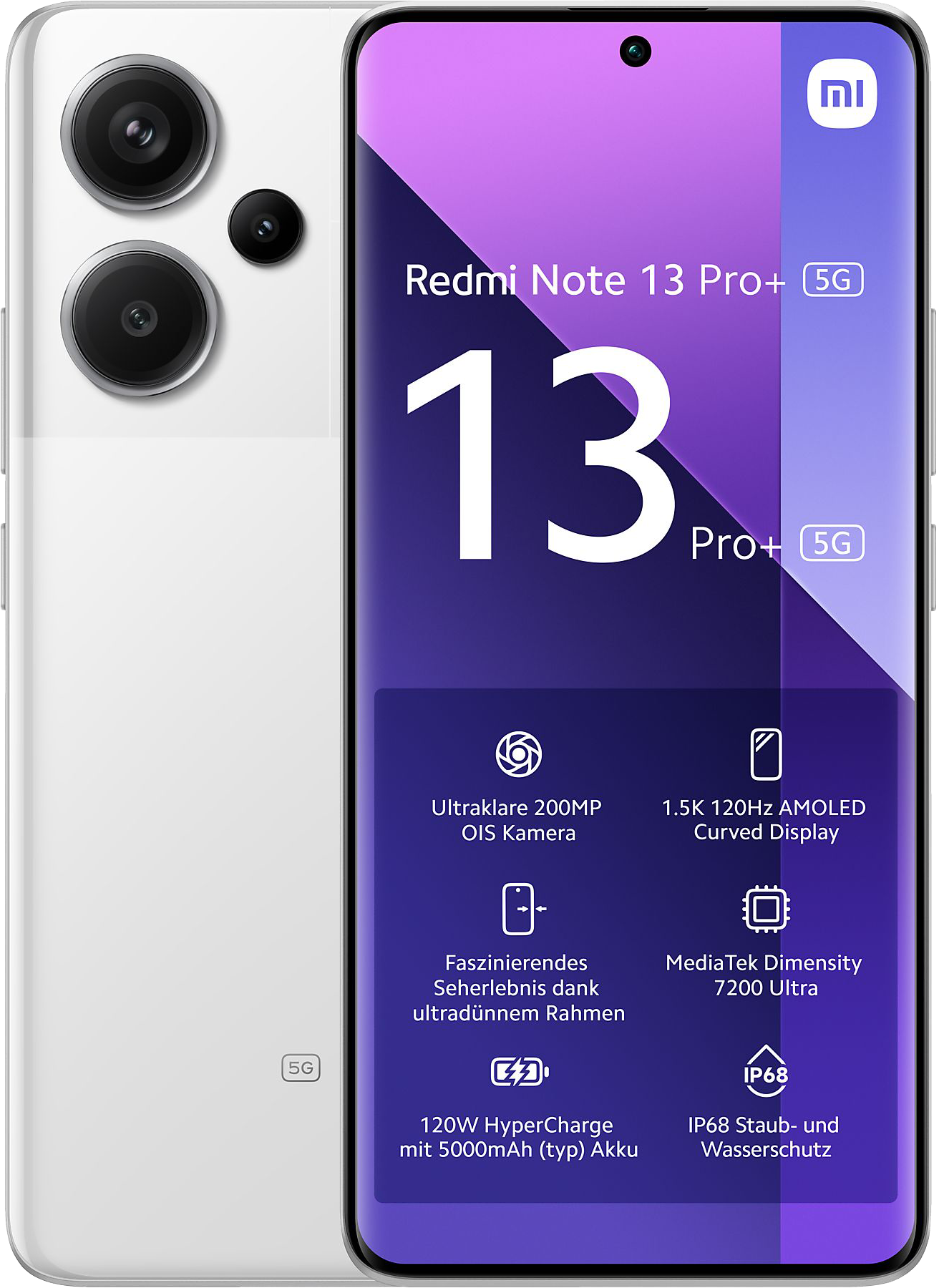 Xiaomi Redmi Note 13 Pro+ 5G Dual-SIM weiß - Ohne Vertrag