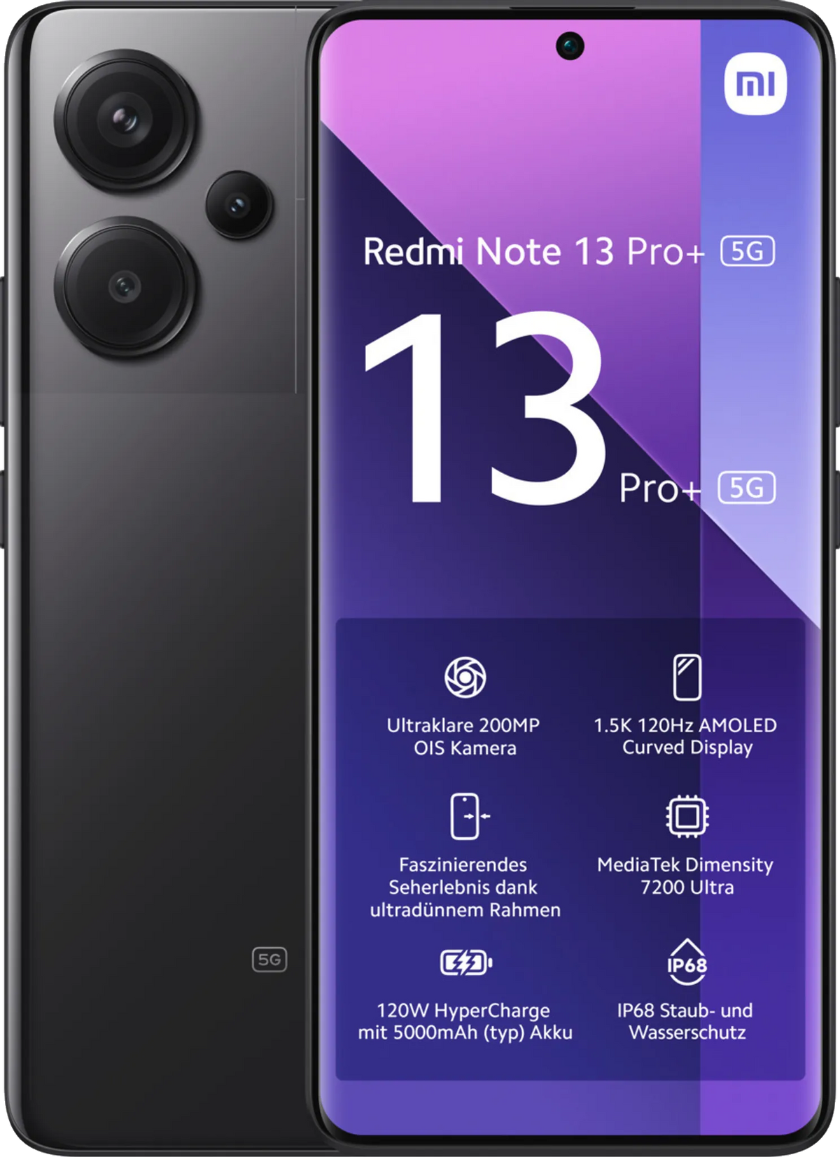 Xiaomi Redmi Note 13 Pro+ 5G Dual-SIM schwarz - Ohne Vertrag