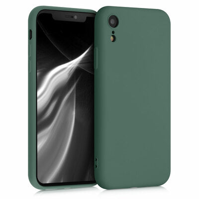 Slim Gummierte Silikon Hülle für Apple iPhone XR in Tannengrün