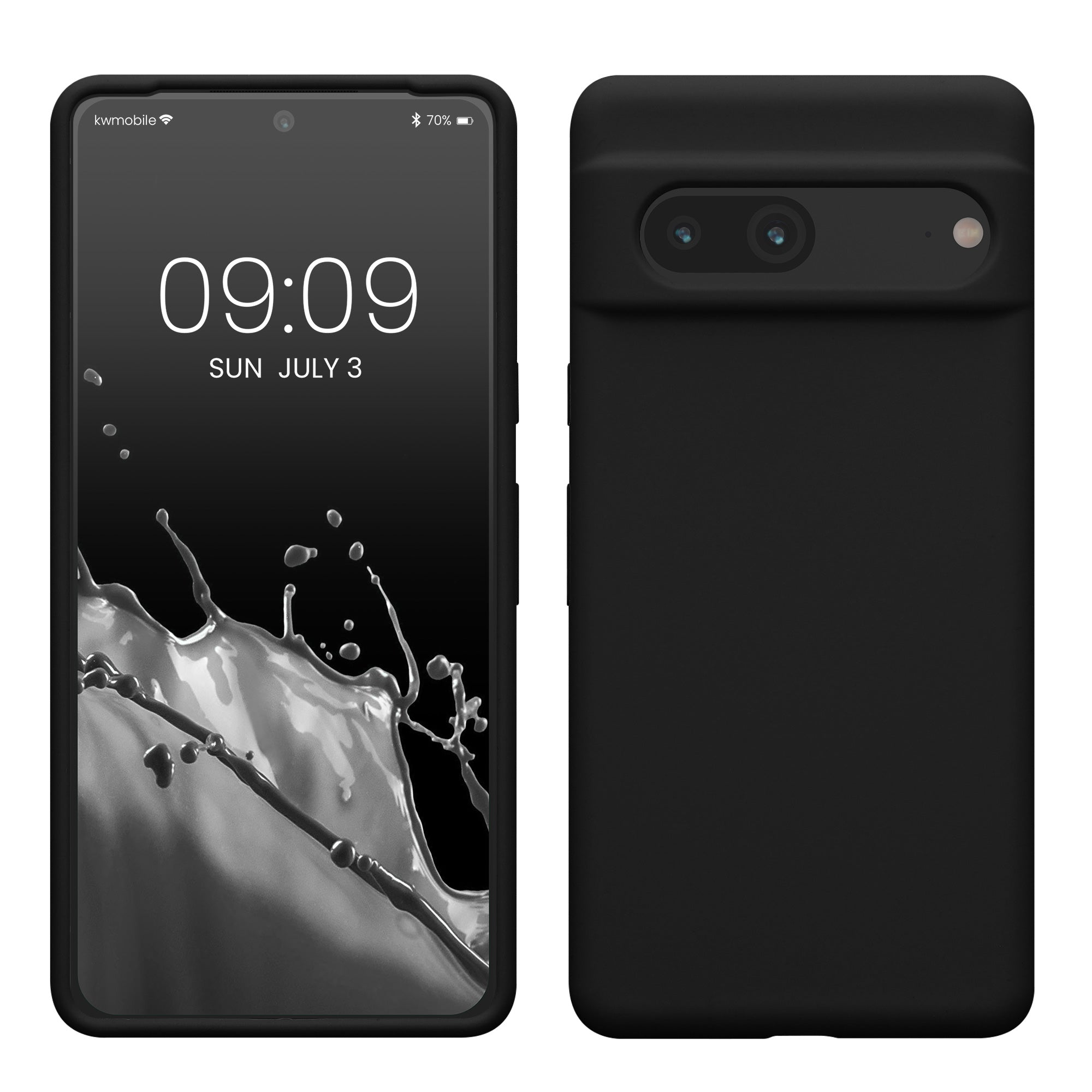 Gummierte Silikon Hülle für Google Pixel 7 in Heidelbeerblau