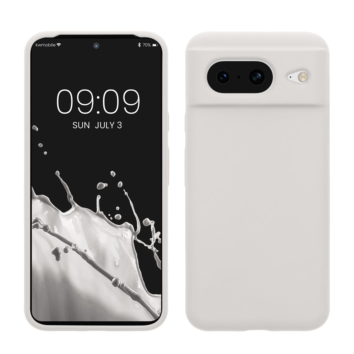 Gummierte Silikon Hülle für Google Pixel 8 in Weiß matt