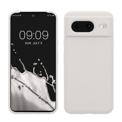 Rubberized silicone shell for Google Pixel 8 in white matt