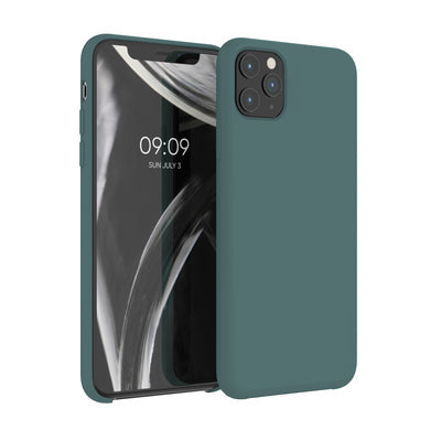 Gummierte Silikon Hülle für Apple iPhone 11 Pro Max in Blaugrün