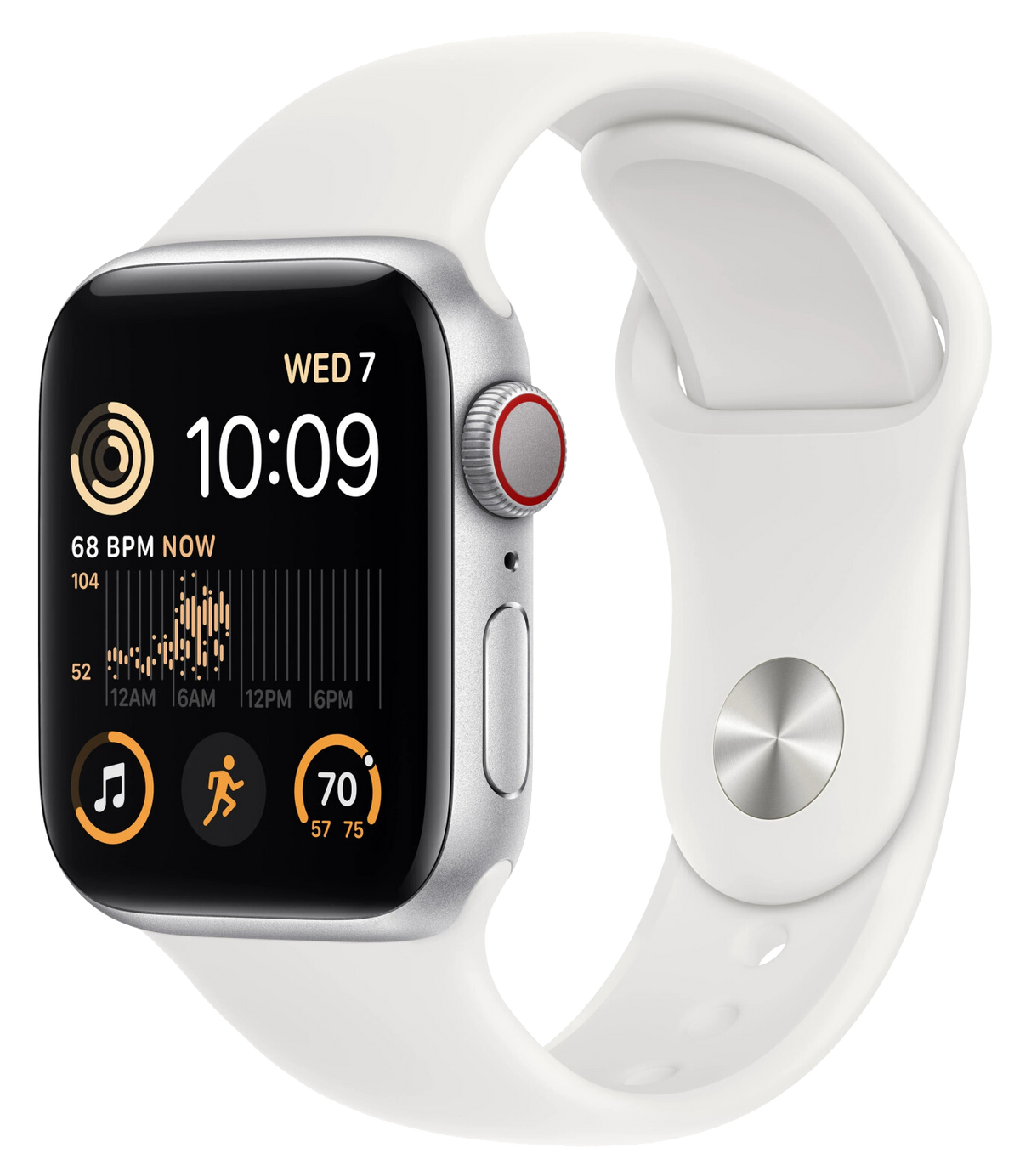 Apple Watch SE 2022 LTE Silber Alu 40mm Sportarmband Weiß MNPP3 - Ohne Vertrag