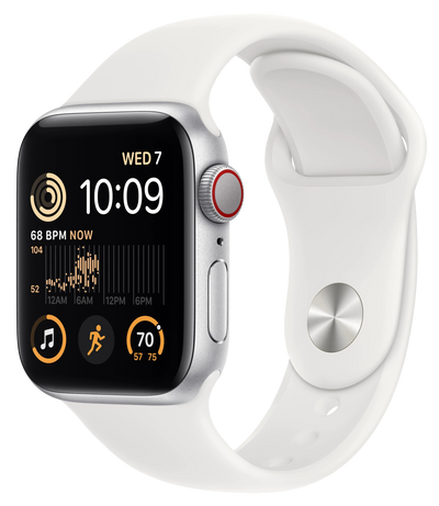 Watch SE 2022 LTE Silber Alu 40mm Sportarmband Weiß MNPP3