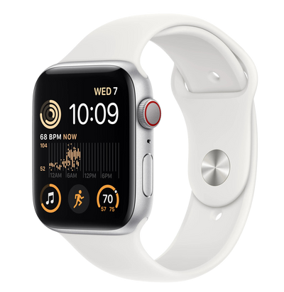 Watch SE 2022 LTE silber Alu 44mm Sportarmband weiß MNQ23