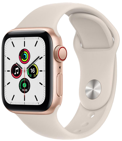 Watch SE LTE Gold Alu 40mm Sportarmband Weiß MKQX3