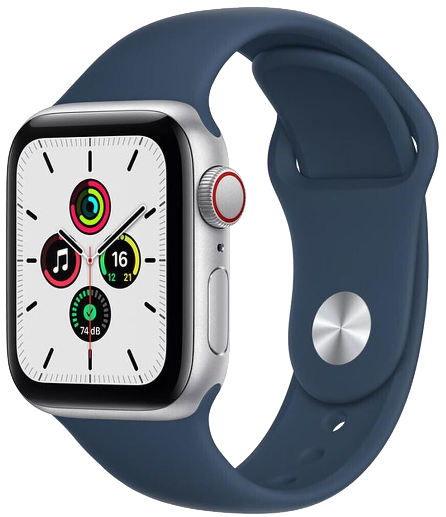 Apple Watch SE LTE Silber Alu 40mm Sportarmband Blau MKQV3 - Ohne Vertrag