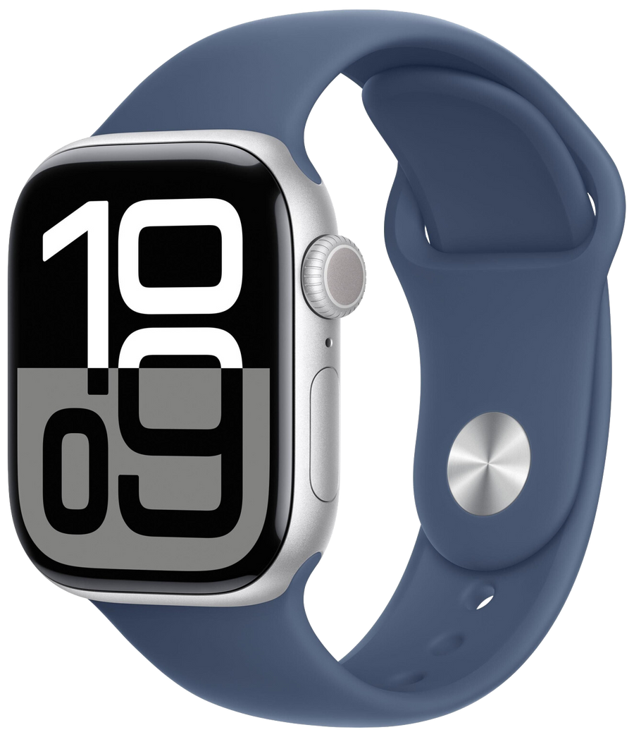 Apple Watch 10 LTE Silber Alu 42mm Sportarmband Denim S/M MWX33 - Ohne Vertrag