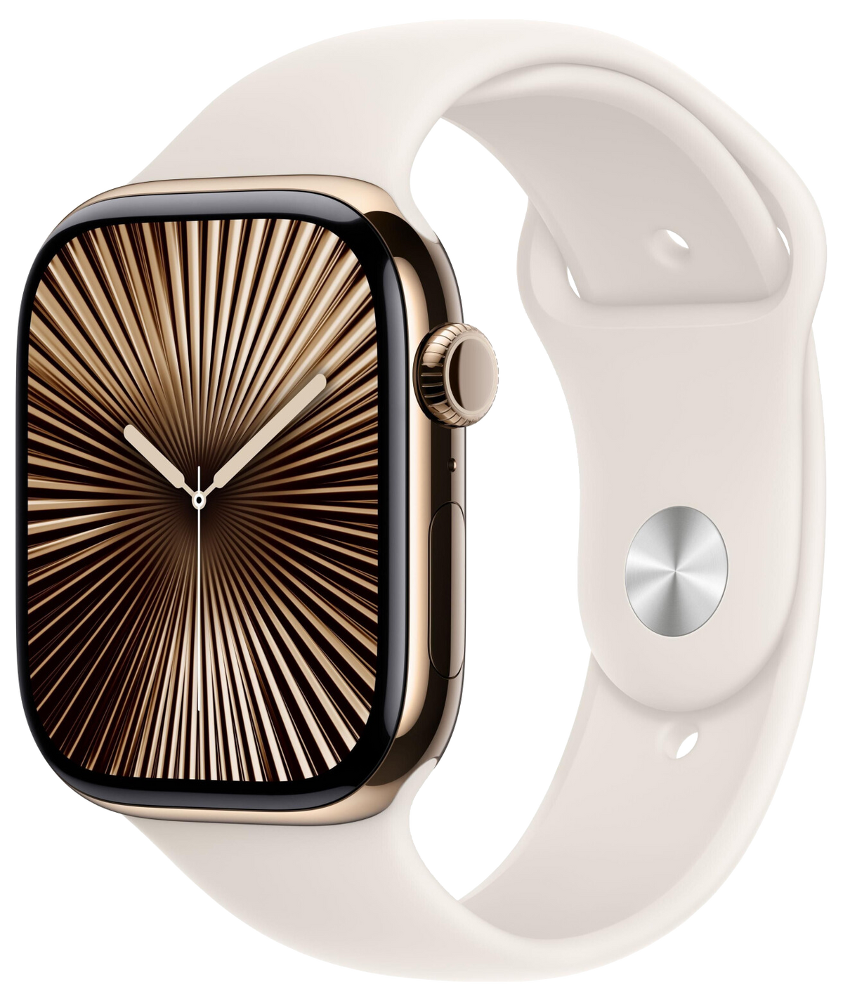 Apple Watch 10 LTE Gold Titan 46mm Sportarmband Polarstern M/L MWYY3 - Ohne Vertrag