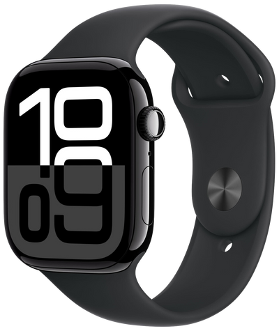 Watch 10 GPS Alu 46mm Sportarmband Schwarz M/L MWWQ3