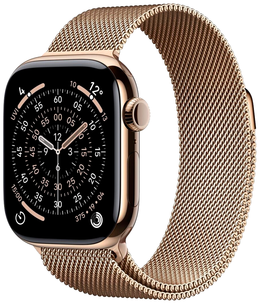 Apple Watch 11 5G Gold Titan 42mm Milanaise Armband Gold S/M MF8Y4