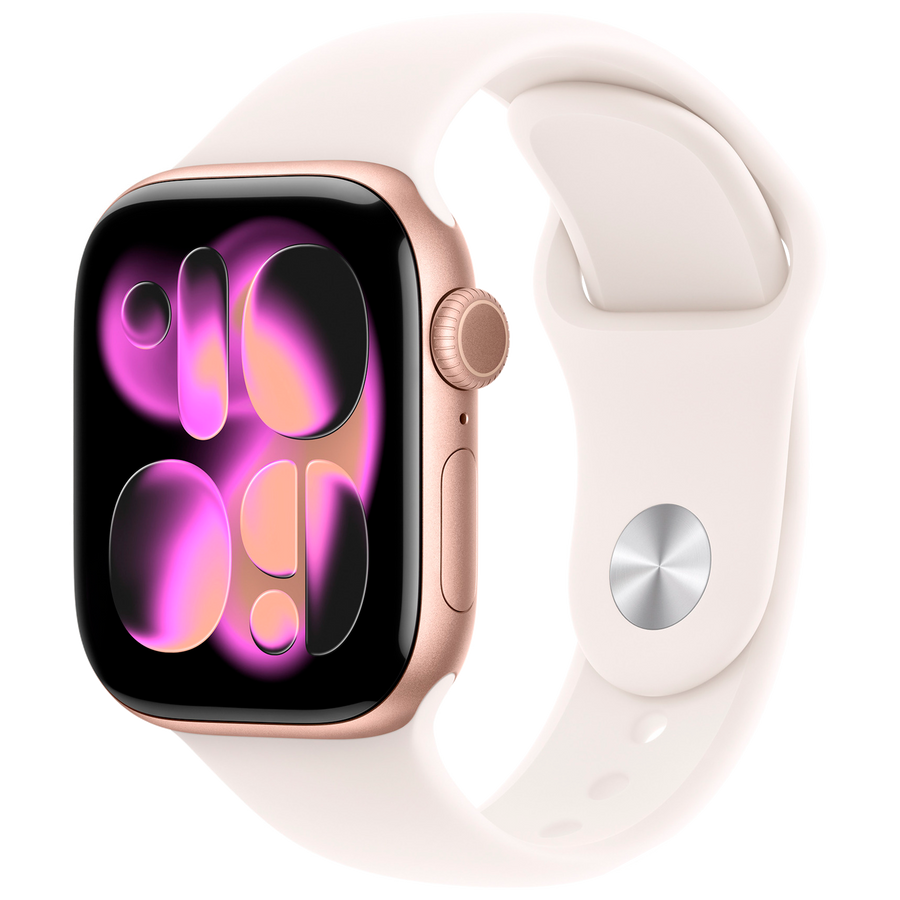 Apple Watch 11 GPS Roségold Alu 42mm Sportarmband Blassrosa M/L MEU44 - Ohne Vertrag