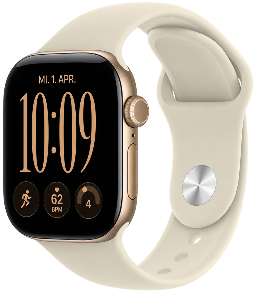 Apple Watch 12 5G Lichtgold Alu 42mm Sportarmband Sand S/M MJG24 - Ohne Vertrag