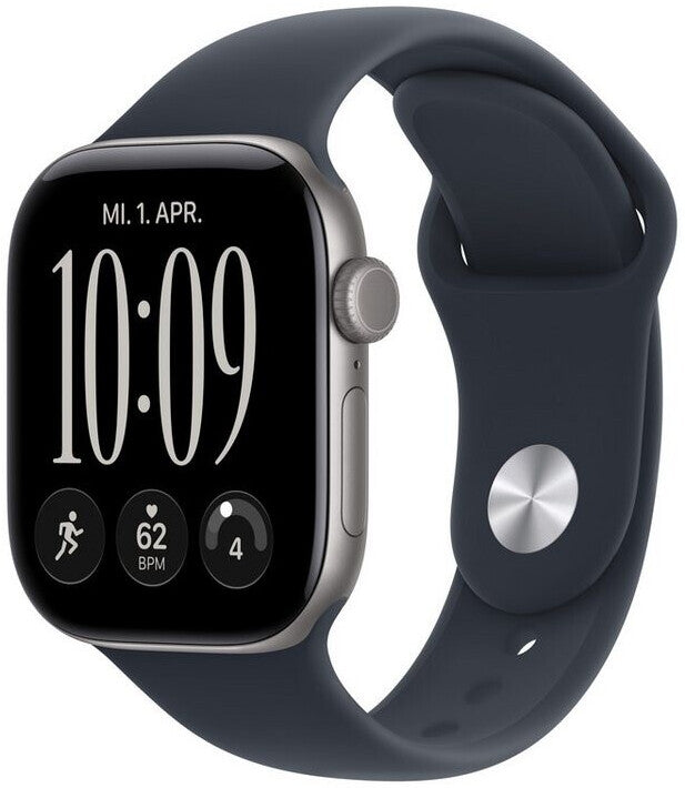 Apple Watch 12 5G Space Grau 42mm Alu Sportarmband Navyblau S/M MJFX4 - Ohne Vertrag