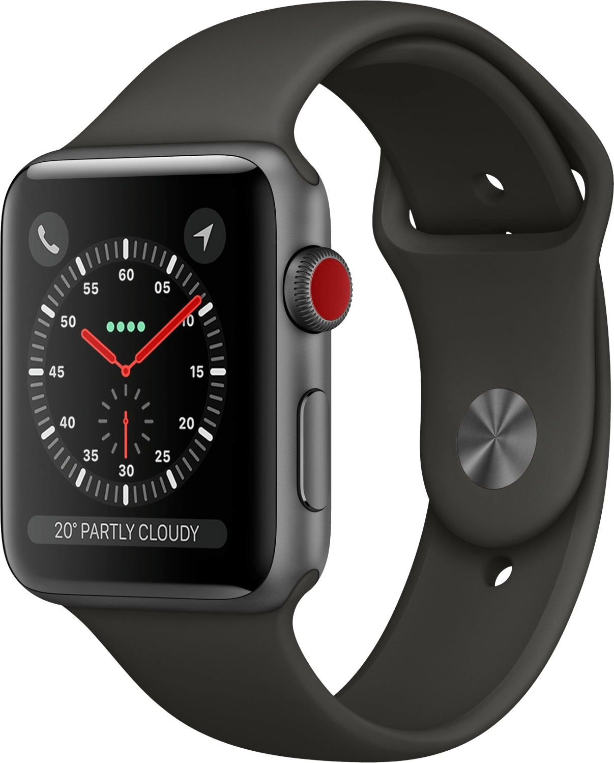 Apple Watch 3 LTE Grau Alu 42mm Sportarmband Grau MTH22 - Ohne Vertrag