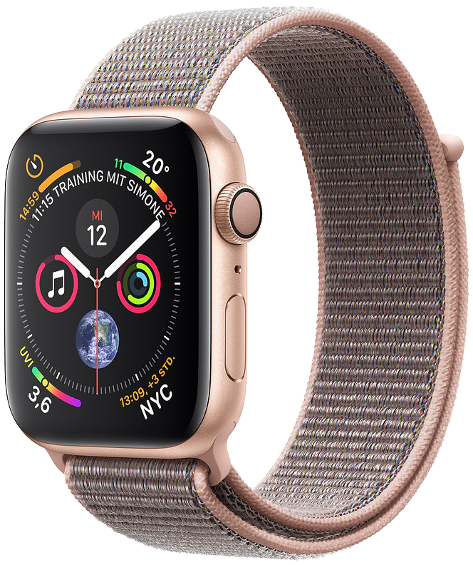 Apple Watch 4 Gold Alu 44mm Sport Loop sandrosa MU6G2 Smartwatch - Onhe Vertrag