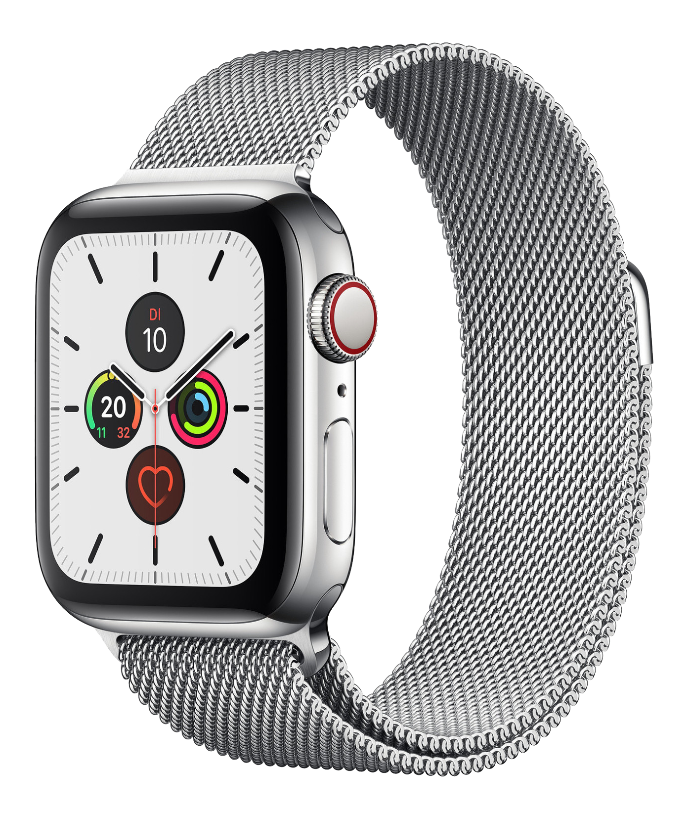 Apple Watch 5 LTE silber Edelstahl 44mm Milanaise armband silber MWWG2 - Ohne Vertrag