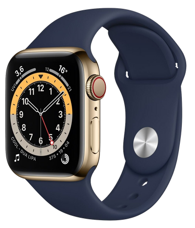 Watch 6 LTE Gold Aluminium 44mm Sportarmband Dunkelmarine MJXN3