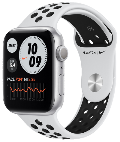 Montre 6 Nike GPS argent aluminium 44mm bracelet sport blanc MG293FD/A