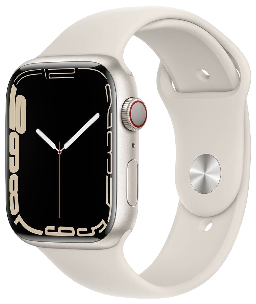 Apple Watch 7 LTE 45mm Alu Sportarmband Polarstern MKJQ3 - Ohne Vertrag