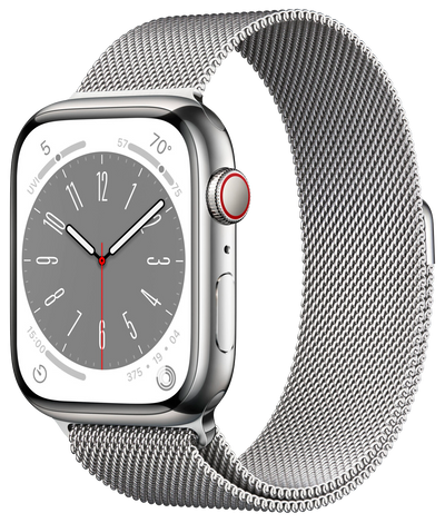 Watch 8 LTE silber Edelstahl 45mm Milanaise silver MNKJ3