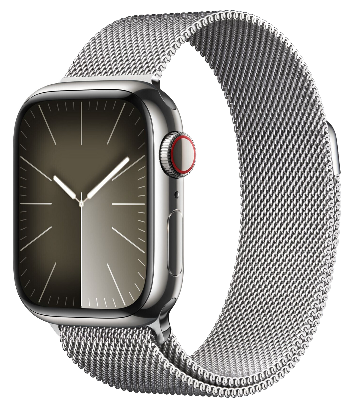 Apple Watch 9 LTE Silber Edelstahl 41mm Milanalse Loop Silber MRJ43 - Ohne Vertrag