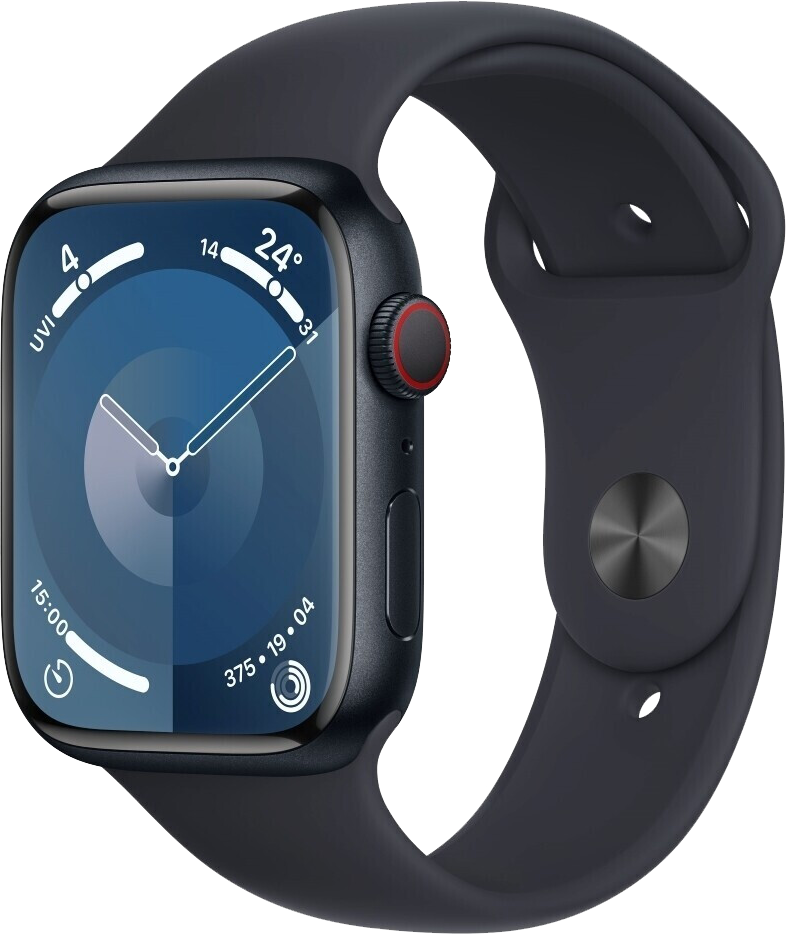 Apple Watch 9 LTE Alu 45mm Sportarmband Mitternacht M/L MRMD3 - Ohne Vertrag