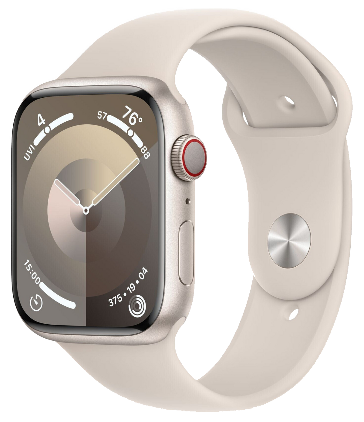 Apple Watch 9 LTE Polarstern Aluminium 45mm Sportarmband Polarstern S/M MRM83 - Ohne Vertrag