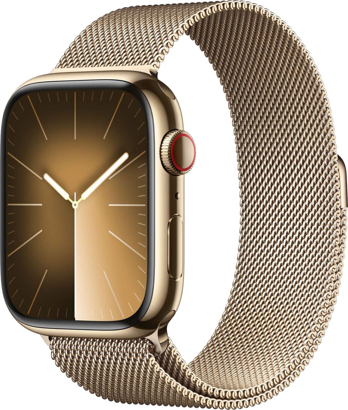 Apple Watch 9 LTE Gold Edelstahl 45mm Milanalse Gold MRMU3 - Ohne Vertrag