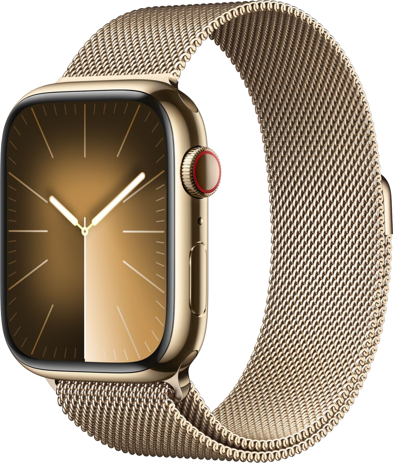 Apple Watch 9 LTE Gold Edelstahl 45mm Milanalse Gold MRMU3 - Ohne Vertrag