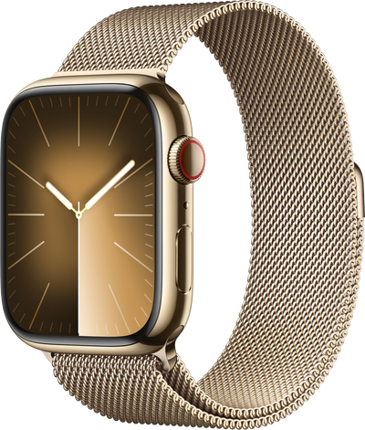 Watch 9 LTE Gold Edelstahl 45mm Milanalse Loop Gold MRMU3