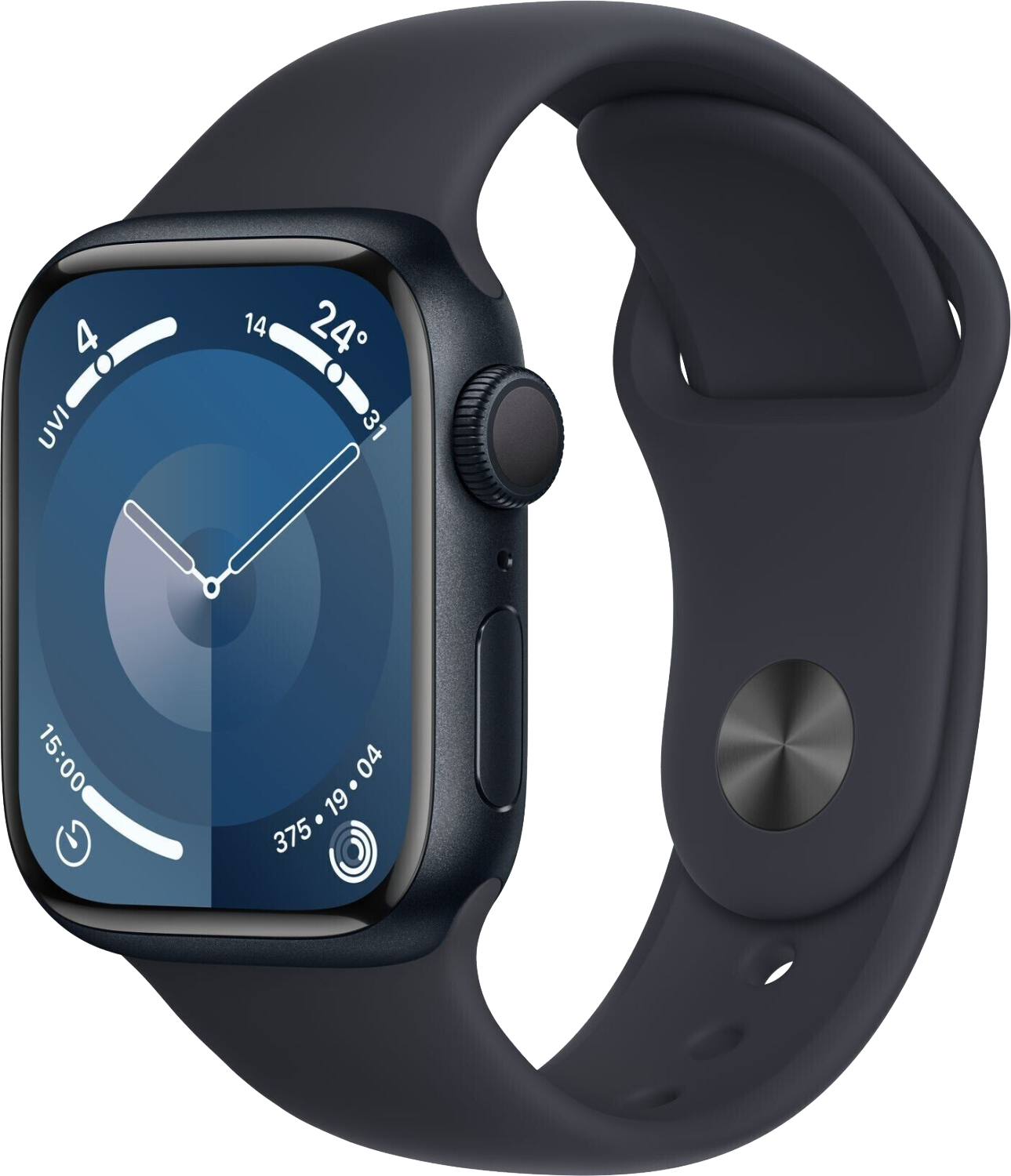 Apple Watch 9 Alu 41mm Sportarmband Mitternacht S/M MR8W3 - Ohne Vertrag