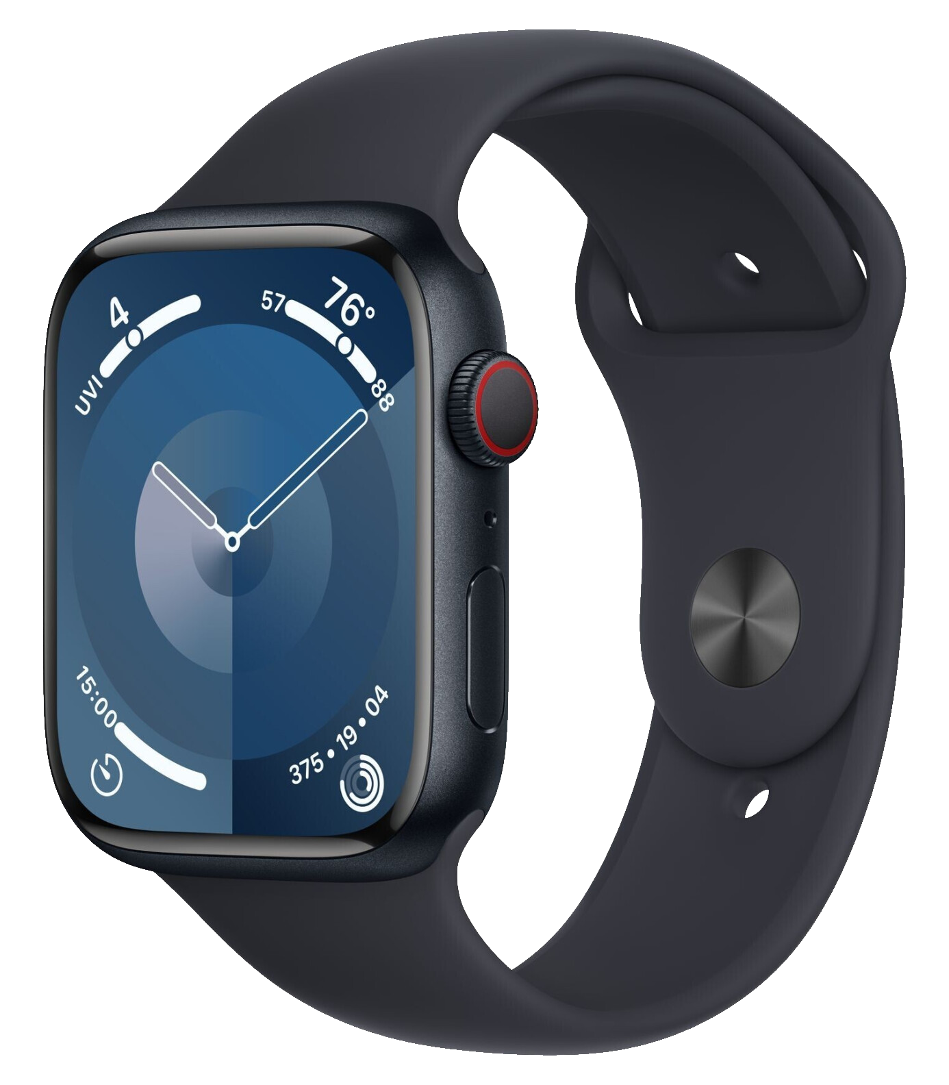 Apple Watch Series 9 GPS Mitternacht Aluminium 45 mm Sportarmband Mitternacht M/L MR9A3 - Ohne Vertrag