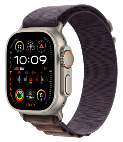Watch Ultra 2 LTE silver Titan 49 mm Alpine Loop Indigo Medium MRET3