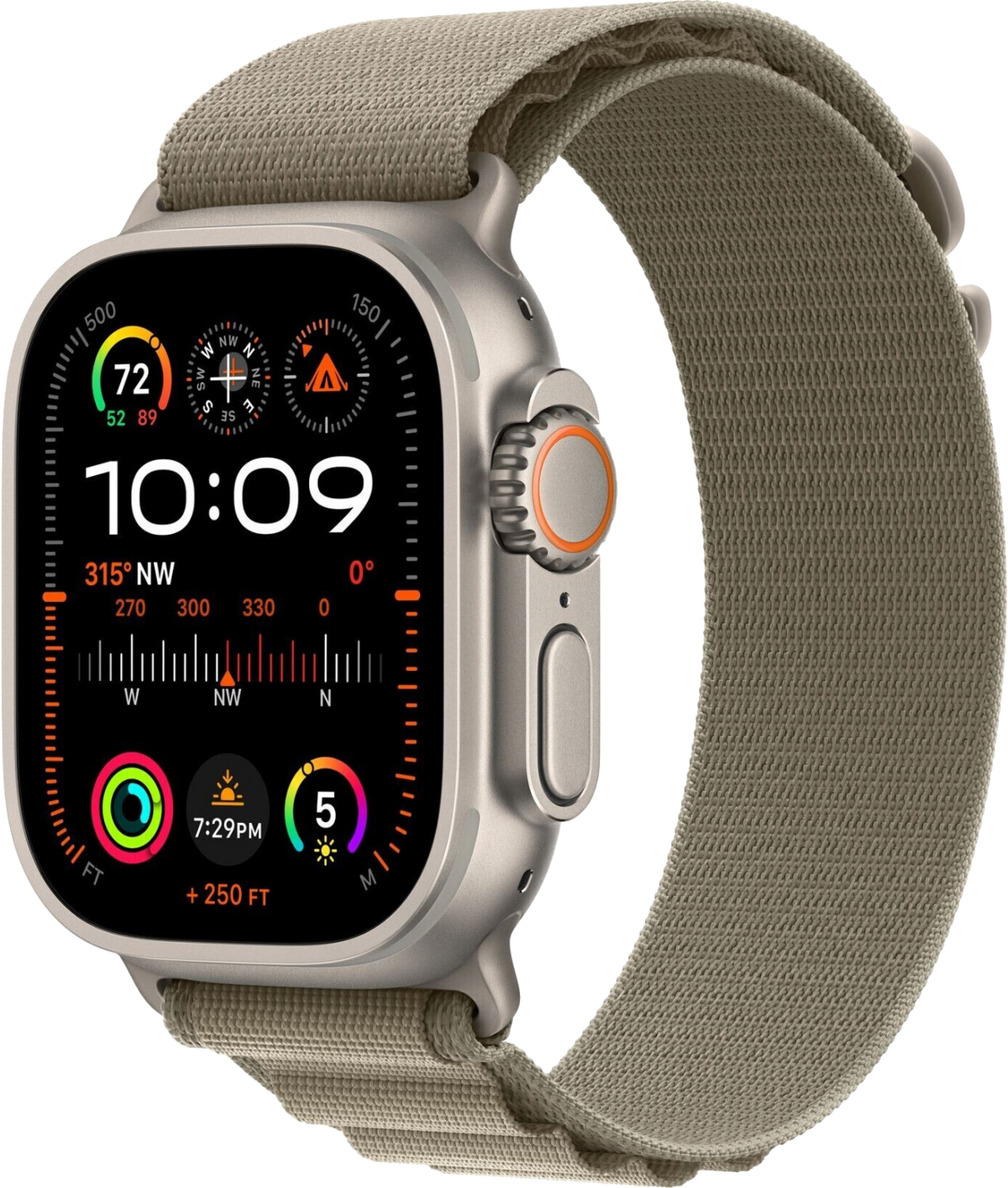 Apple Watch Ultra 2 Titan Alpine Loop Oliv Large MRF03 - Ohne Vertrag