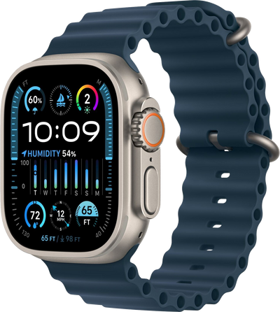 Watch Ultra 2 LTE Silber Titan 49 Ocean Armband Blau 3M577