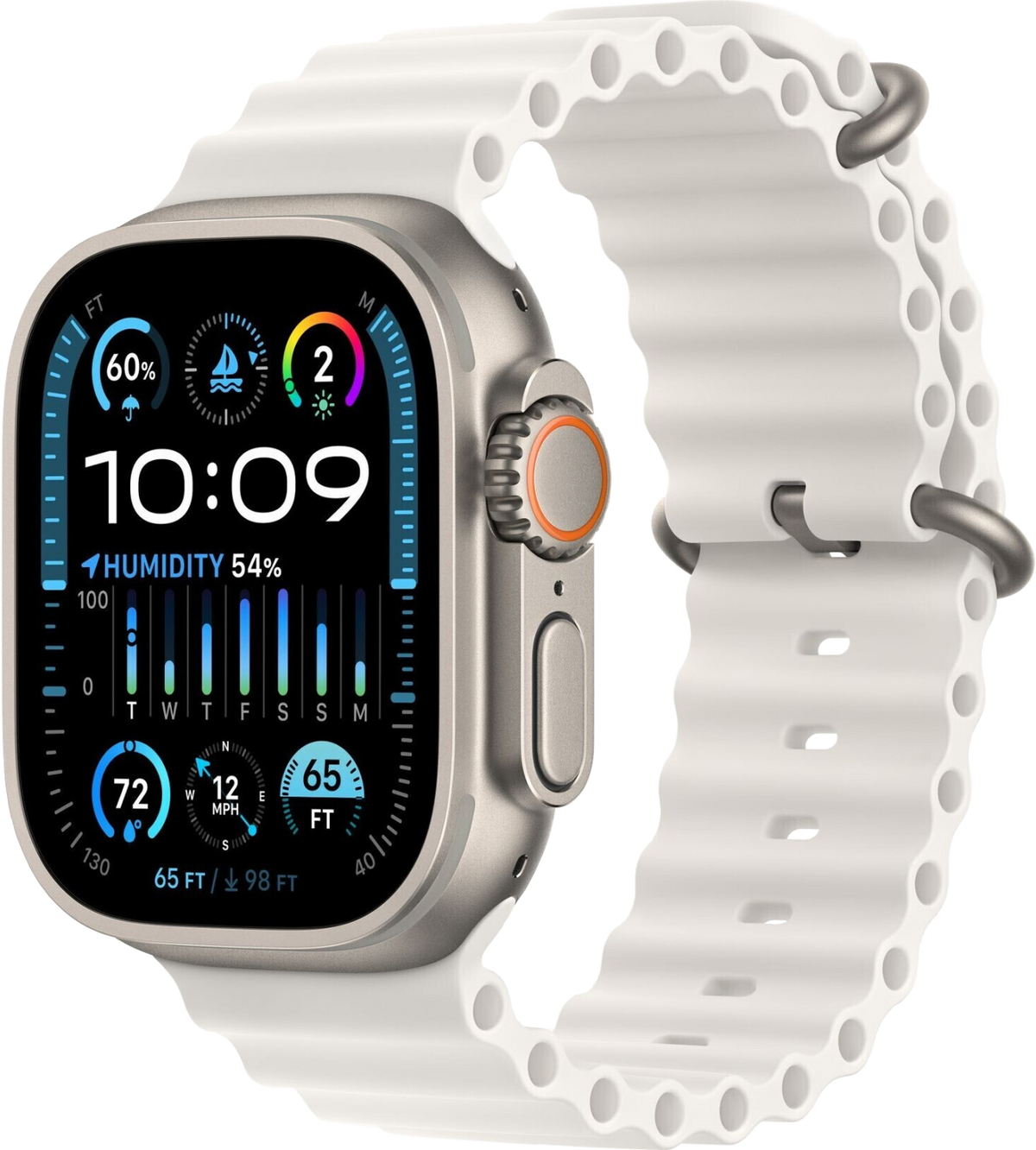 Apple Watch Ultra 2 LTE Silber Titan 49mm Armband Weiß MREJ3 - Ohne Vertrag