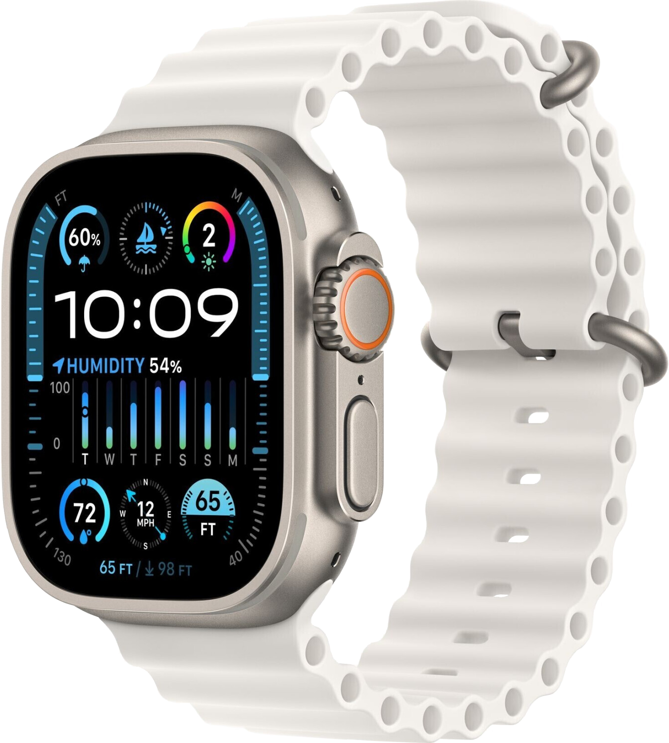 Apple Watch Ultra 2 LTE Silber Titan 49mm Armband Weiß MREJ3 - Ohne Vertrag