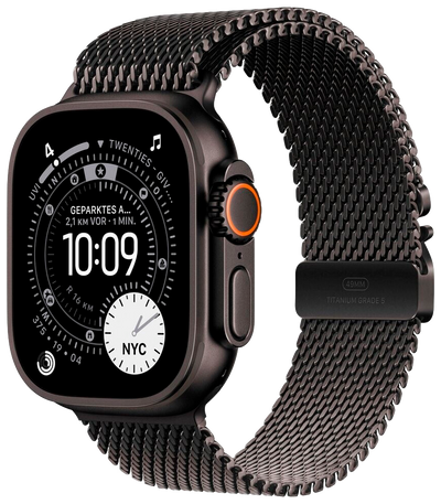 Watch Ultra 3 5G Titan 49 Milanaise Armband Schwarz L MF1T4