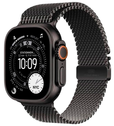Watch Ultra 3 5G Titan 49 Milanaise Armband Schwarz M MF1Q4