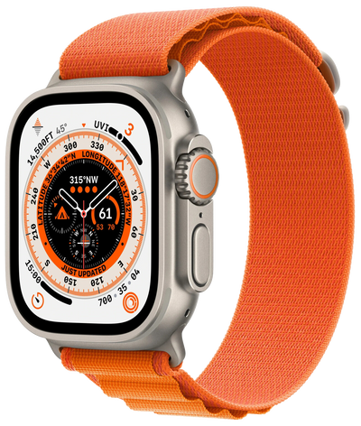 Watch ultra lte silver titan 49mm alpine loop orange small mnhh3