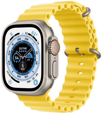Watch ultra lte silver titan 49mm bracelet ocean yellow mnhg3